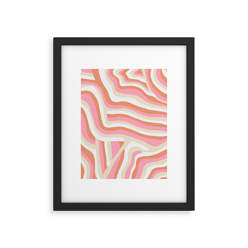 bubblegum pink zebra stripes Framed Art Print Gallery Image 6