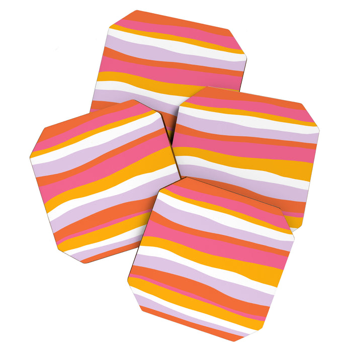 cali beach stripes Coaster Gallery Image 1