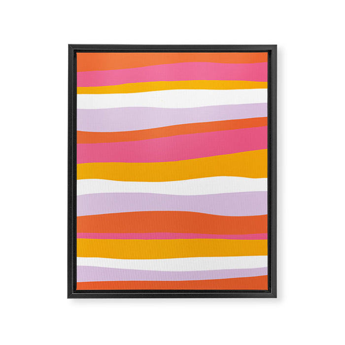 cali beach stripes Framed Canvas Print Gallery Image 1