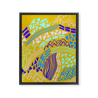 cascade, yellow Framed Canvas Print Gallery Image 6