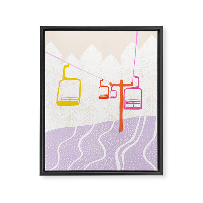 chairlift Framed Canvas Print Gallery Image 1