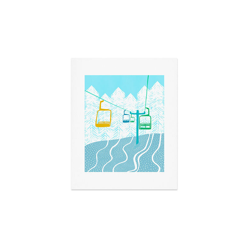 chairlift, winter blue Art Print Gallery Image 1