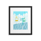 chairlift, winter blue Framed Art Print Gallery Image 5