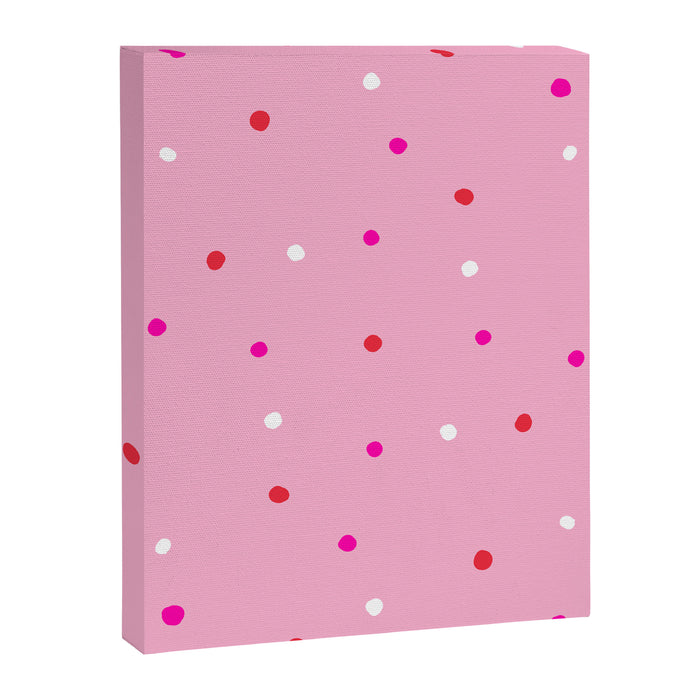 confetti dots: pink red & white Canvas Print Gallery Image 1