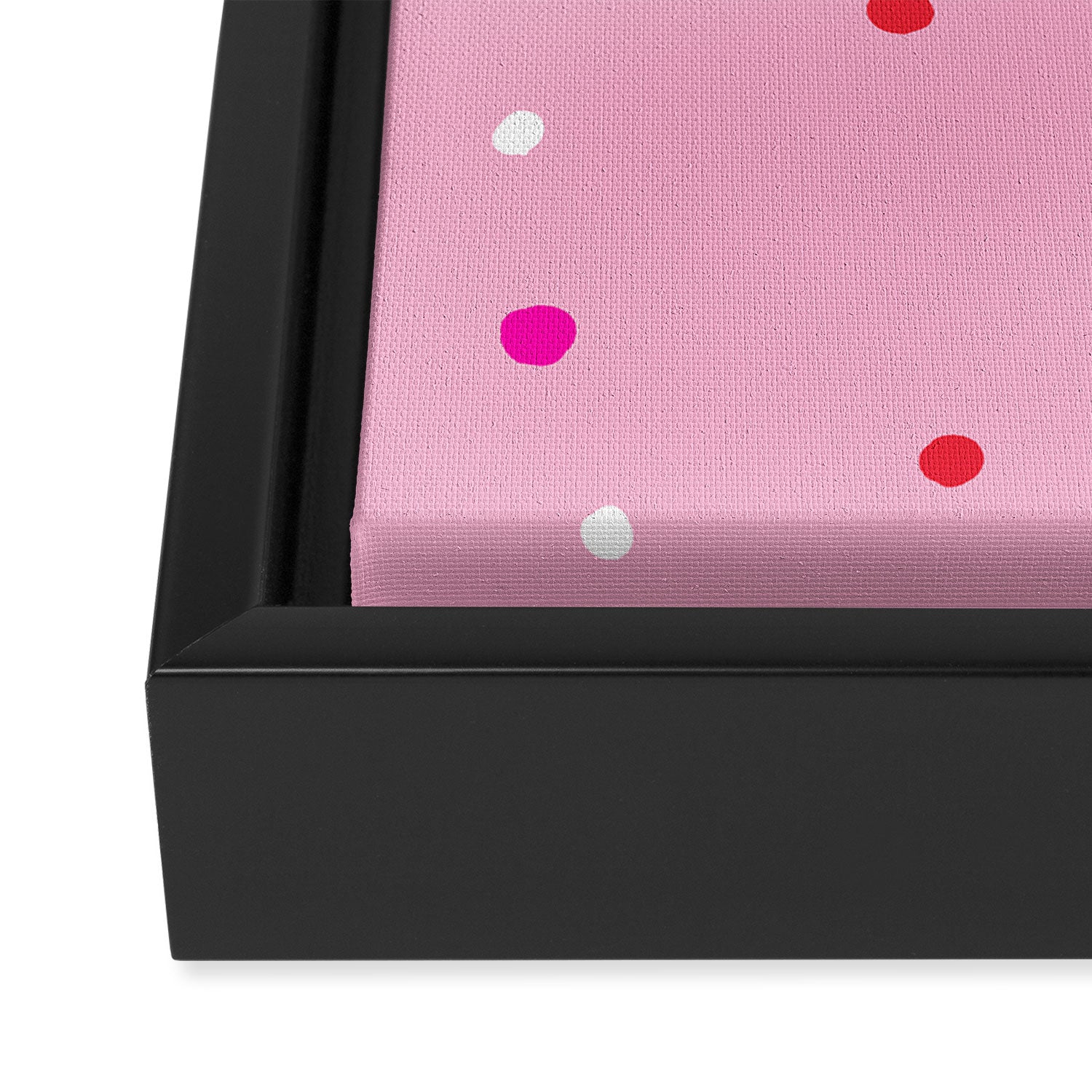 confetti dots: pink red & white Framed Canvas Print Gallery Image 3