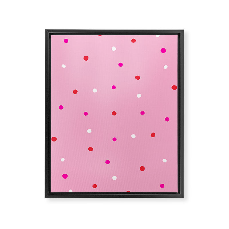 confetti dots: pink red & white Framed Canvas Print Gallery Image 8