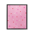 confetti dots: pink red & white Framed Canvas Print Gallery Image 8