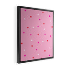 confetti dots: pink red & white Framed Canvas Print Gallery Image 2