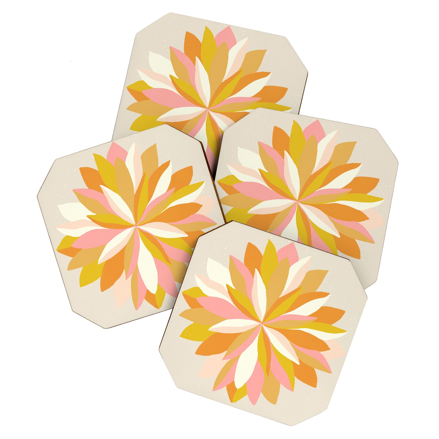 dahlia, pink & orange Coaster Gallery Image 1