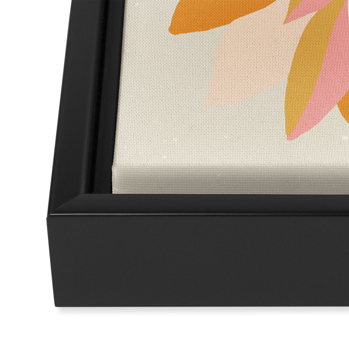 dahlia, pink & orange Framed Canvas Print Gallery Image 3