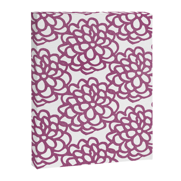 dahlia: purple floral pattern Canvas Print Gallery Image 1