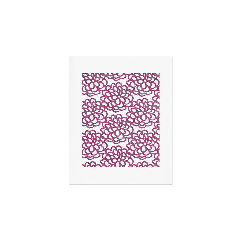 dahlia: purple floral pattern Art Print Gallery Image 1