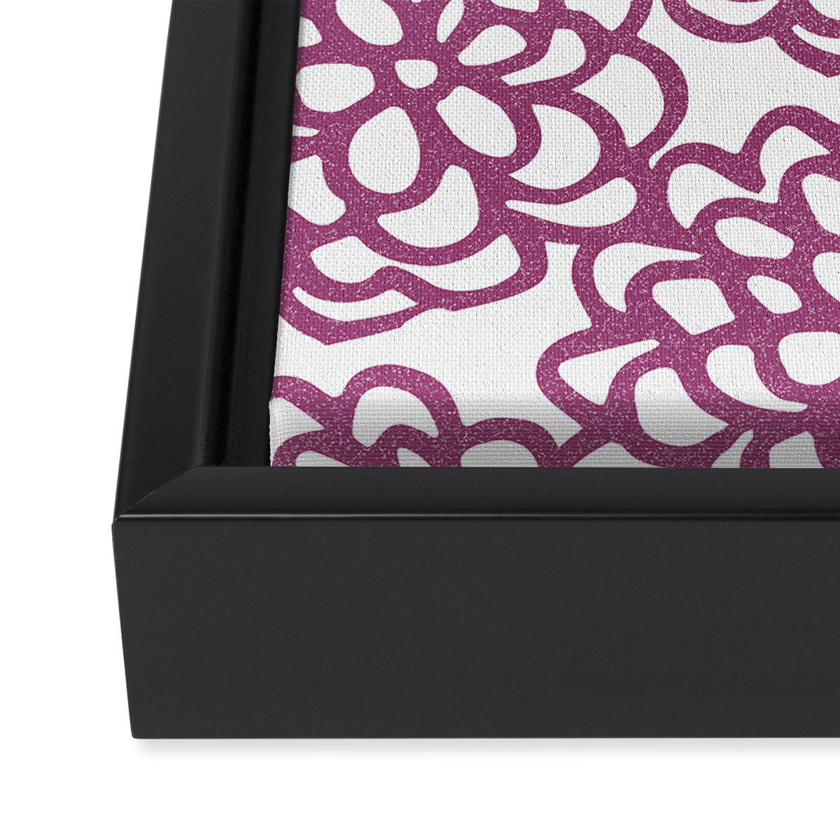 dahlia: purple floral pattern Framed Canvas Print Gallery Image 3
