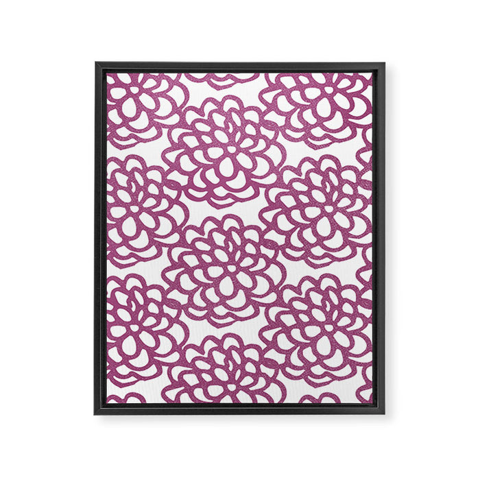 dahlia: purple floral pattern Framed Canvas Print Gallery Image 1