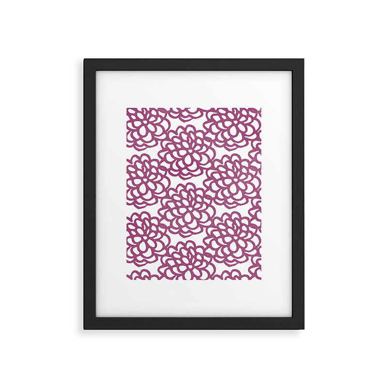 dahlia: purple floral pattern Framed Art Print Gallery Image 6
