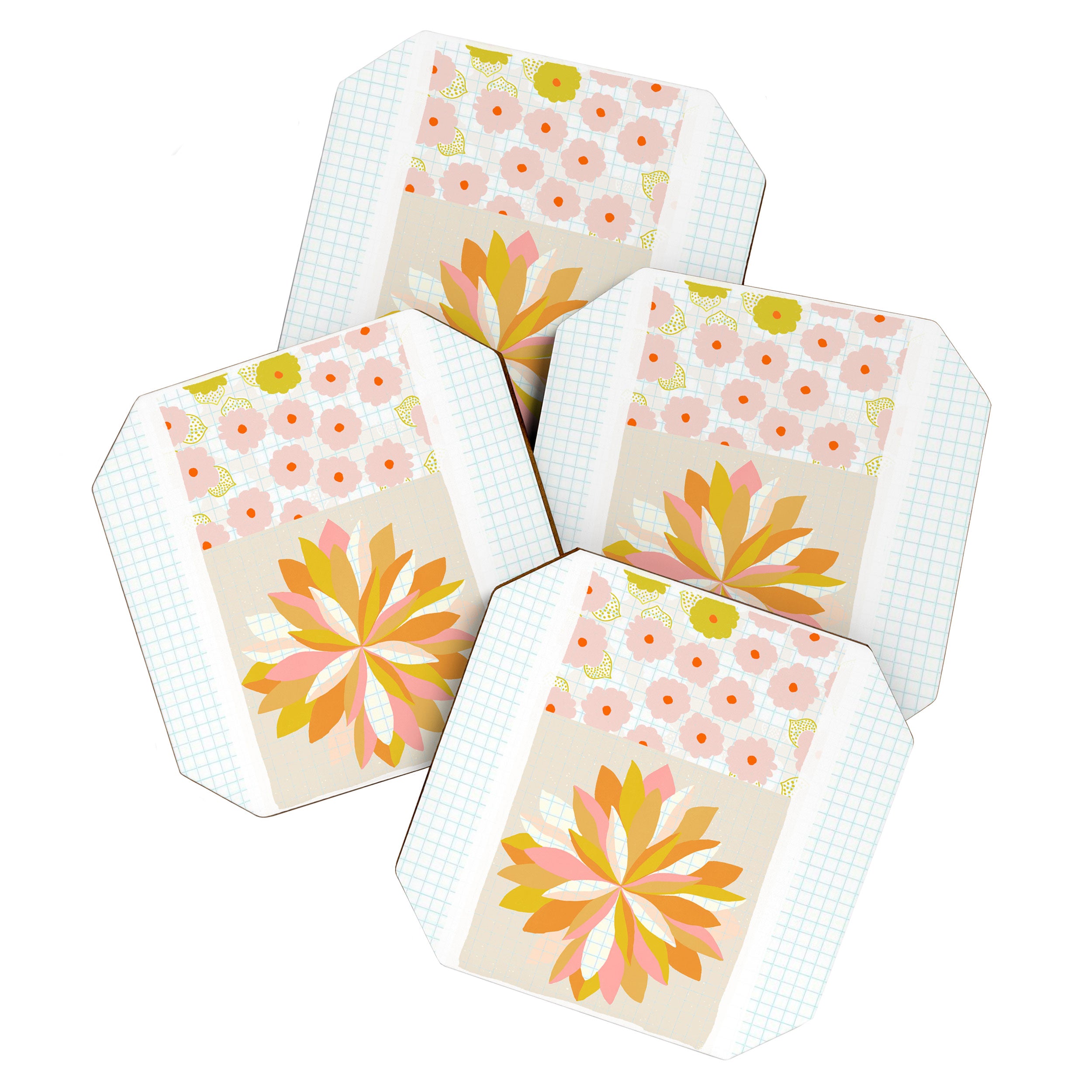 dahlias & daisies Coaster Gallery Image 1