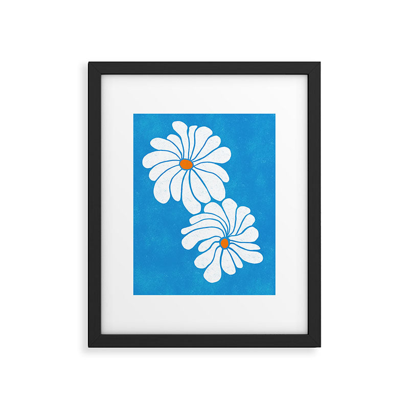 daisy 1967, denim blue Framed Art Print Gallery Image 5