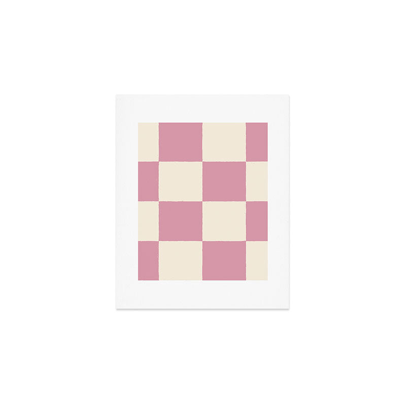 Dusty Rose Checkerboard Art Print Gallery Image 1