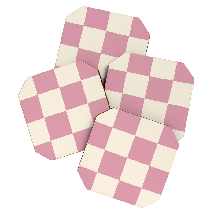 Dusty Rose Checkerboard Coaster Gallery Image 1