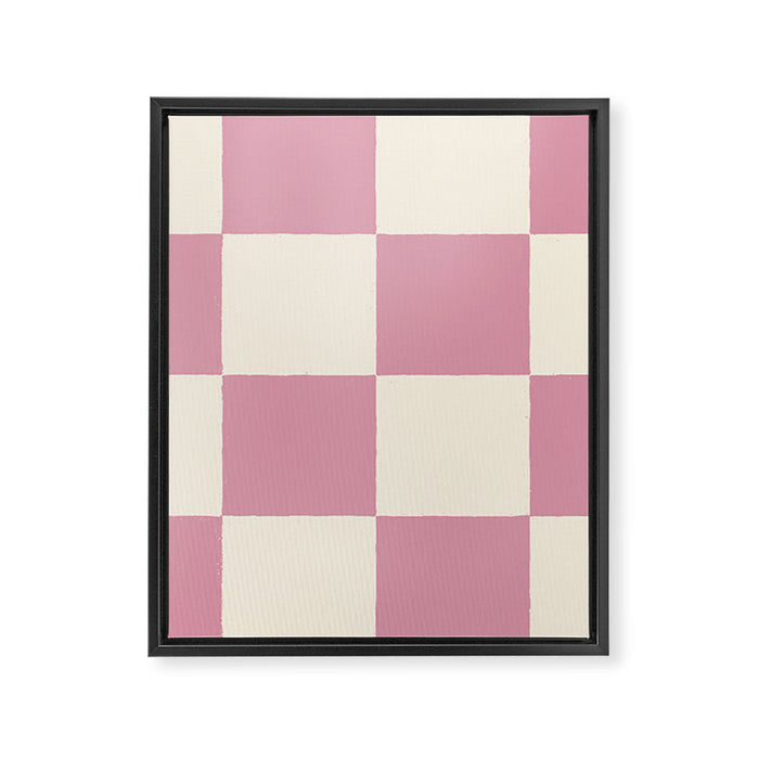 Dusty Rose Checkerboard Framed Canvas Print Gallery Image 1