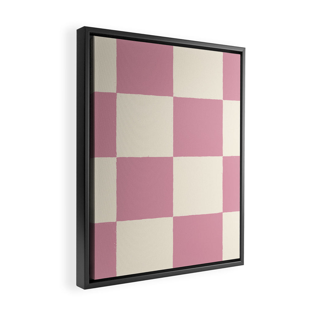Dusty Rose Checkerboard Framed Canvas Print Gallery Image 2