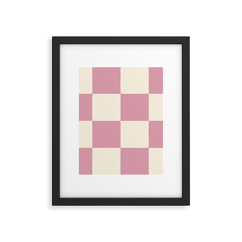Dusty Rose Checkerboard Framed Art Print Gallery Image 6