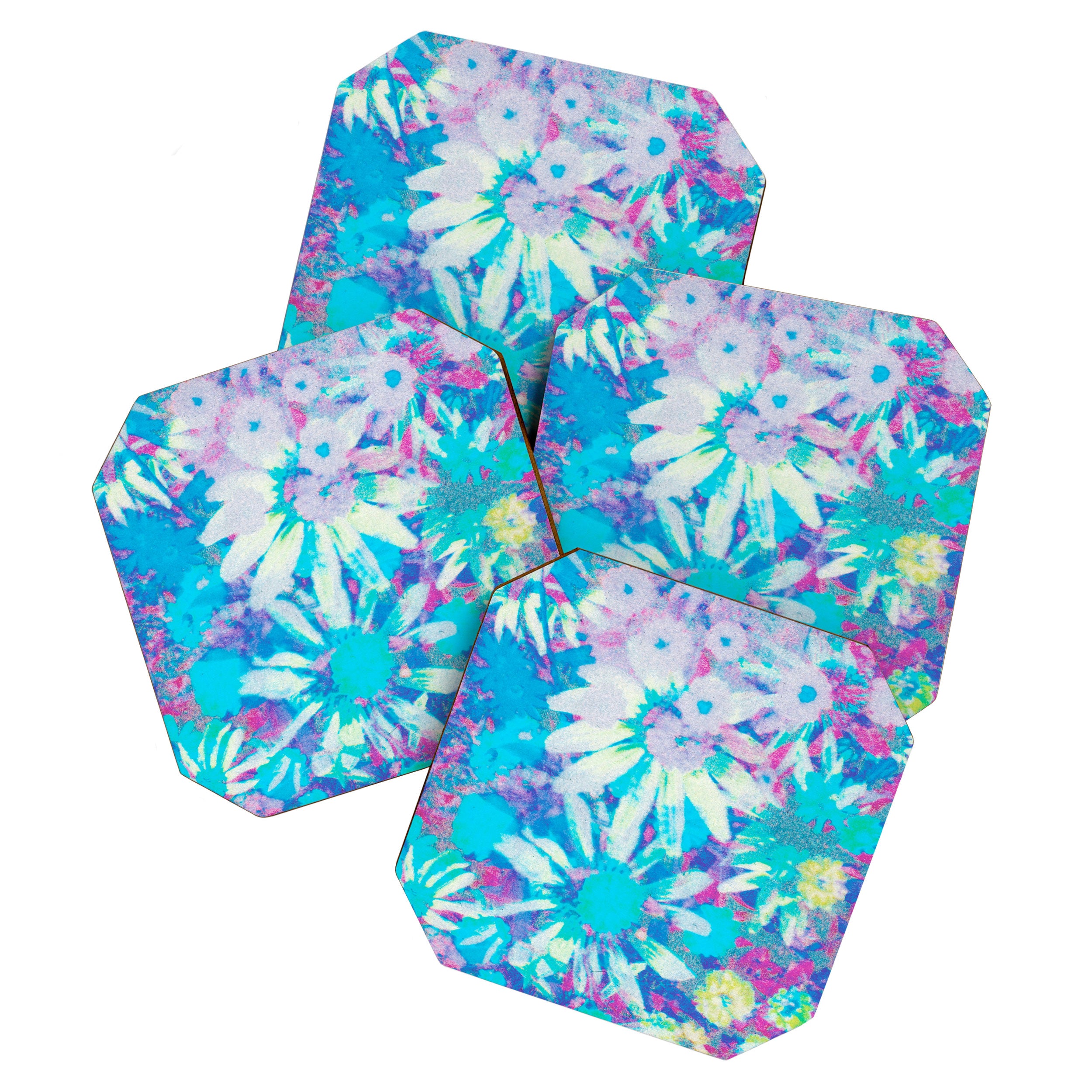 far out! floral tie dye Coaster Gallery Image 1