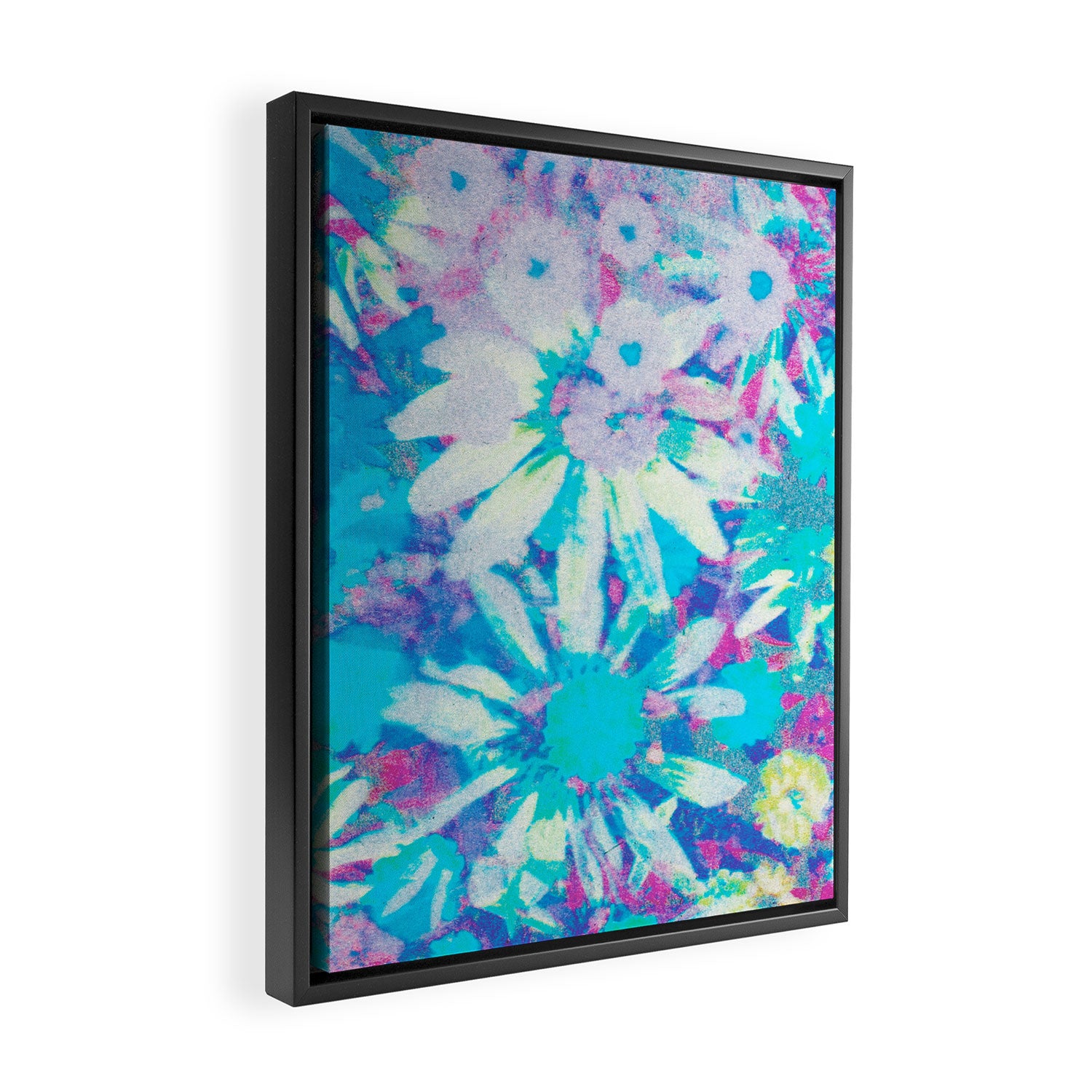 far out! floral tie dye Framed Canvas Print Gallery Image 2