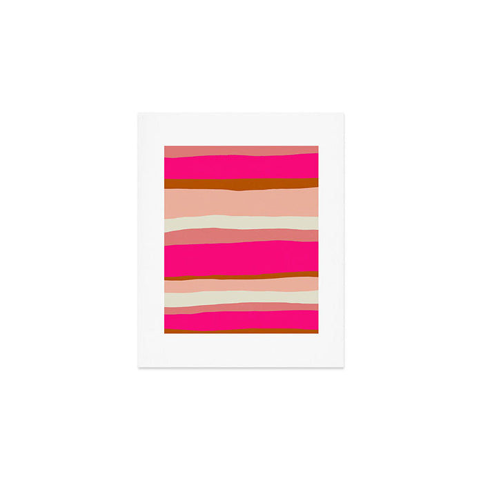 Flamingo Stripes Art Print Gallery Image 1