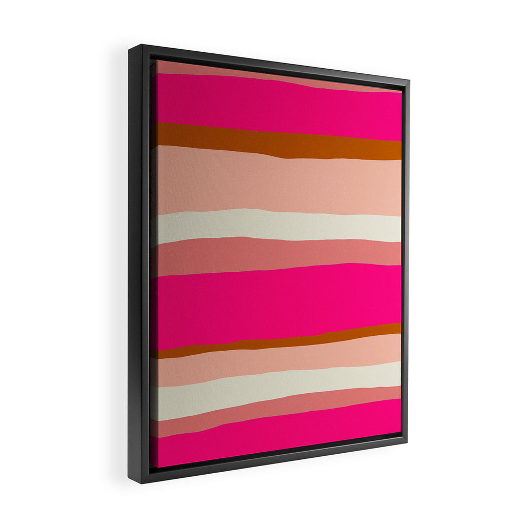Flamingo Stripes Framed Canvas Print Gallery Image 2