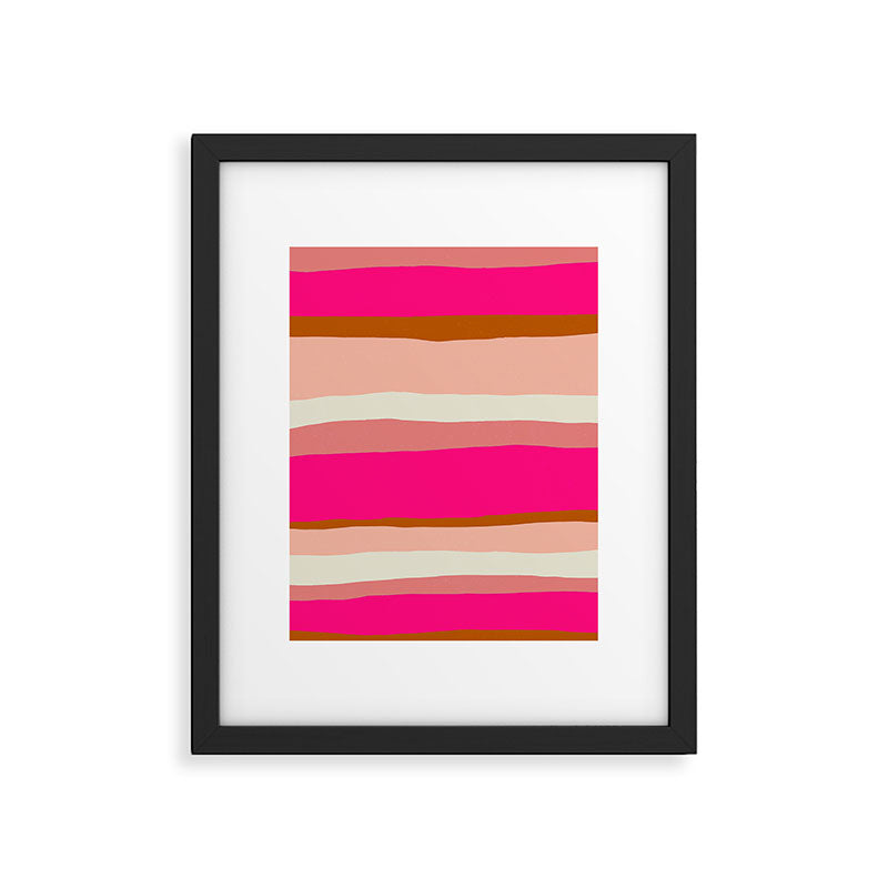 Flamingo Stripes Framed Art Print Gallery Image 6