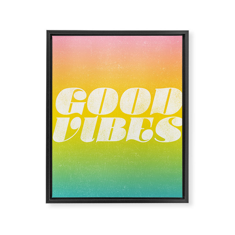 good vibes, rainbow Framed Canvas Print Gallery Image 8
