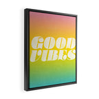 good vibes, rainbow Framed Canvas Print Gallery Image 2