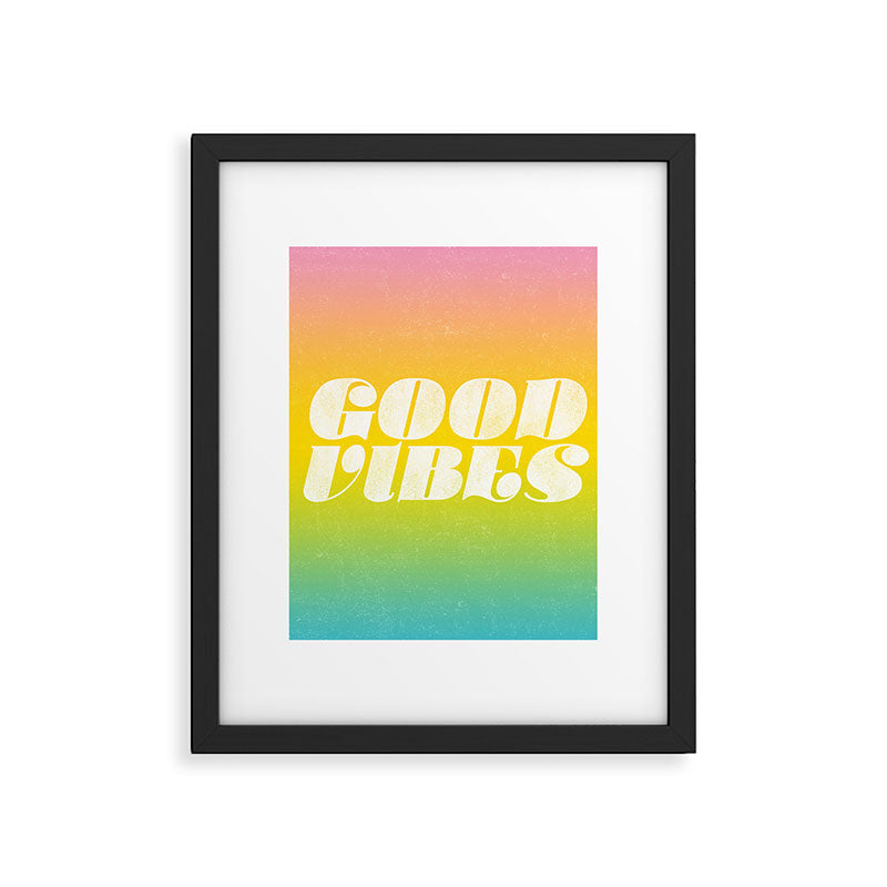 good vibes, rainbow Framed Art Print Gallery Image 6