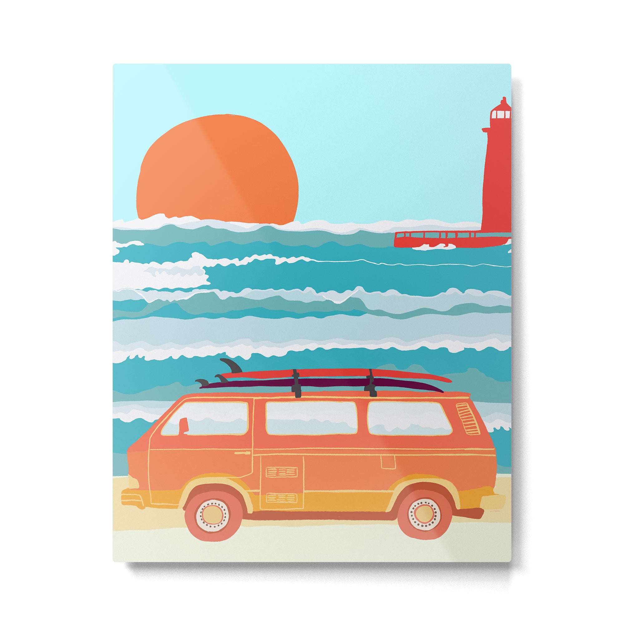 Great Lakes Surf Sunset Metal Print Gallery Image 6