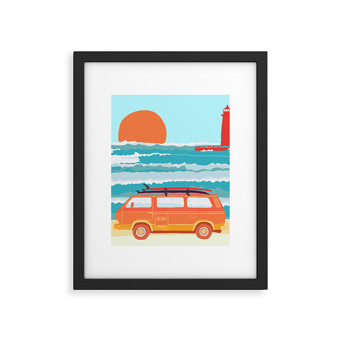 Great Lakes Surf Sunset Framed Art Print Gallery Image 1
