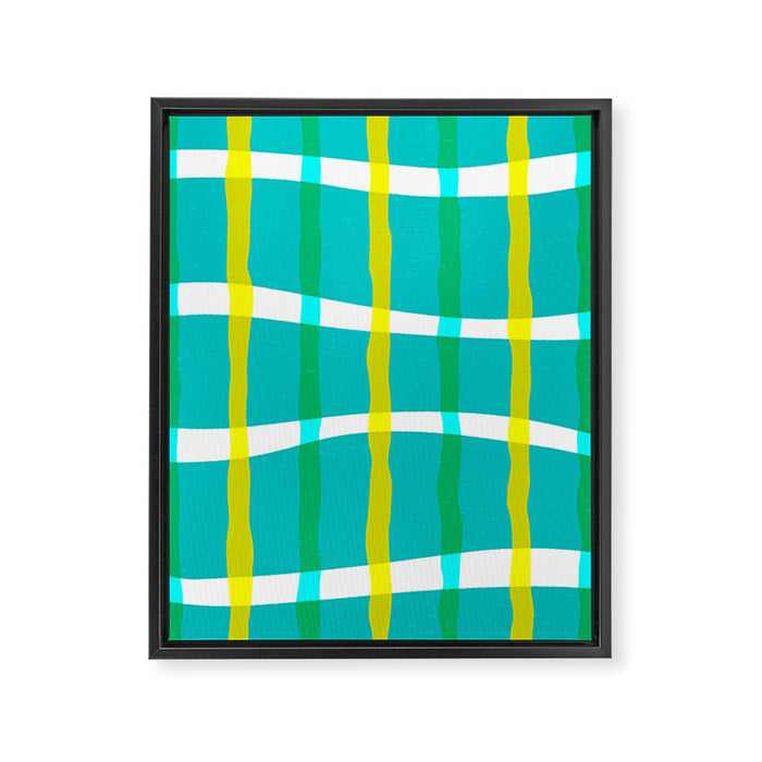 Groovy Plaid Framed Canvas Print Gallery Image 1