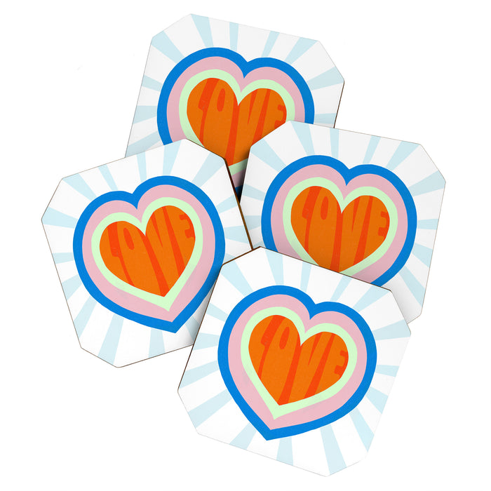 heart of love, orange Coaster Gallery Image 1
