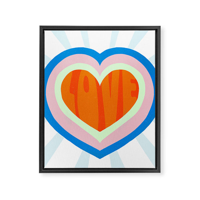 heart of love, orange Framed Canvas Print Gallery Image 1