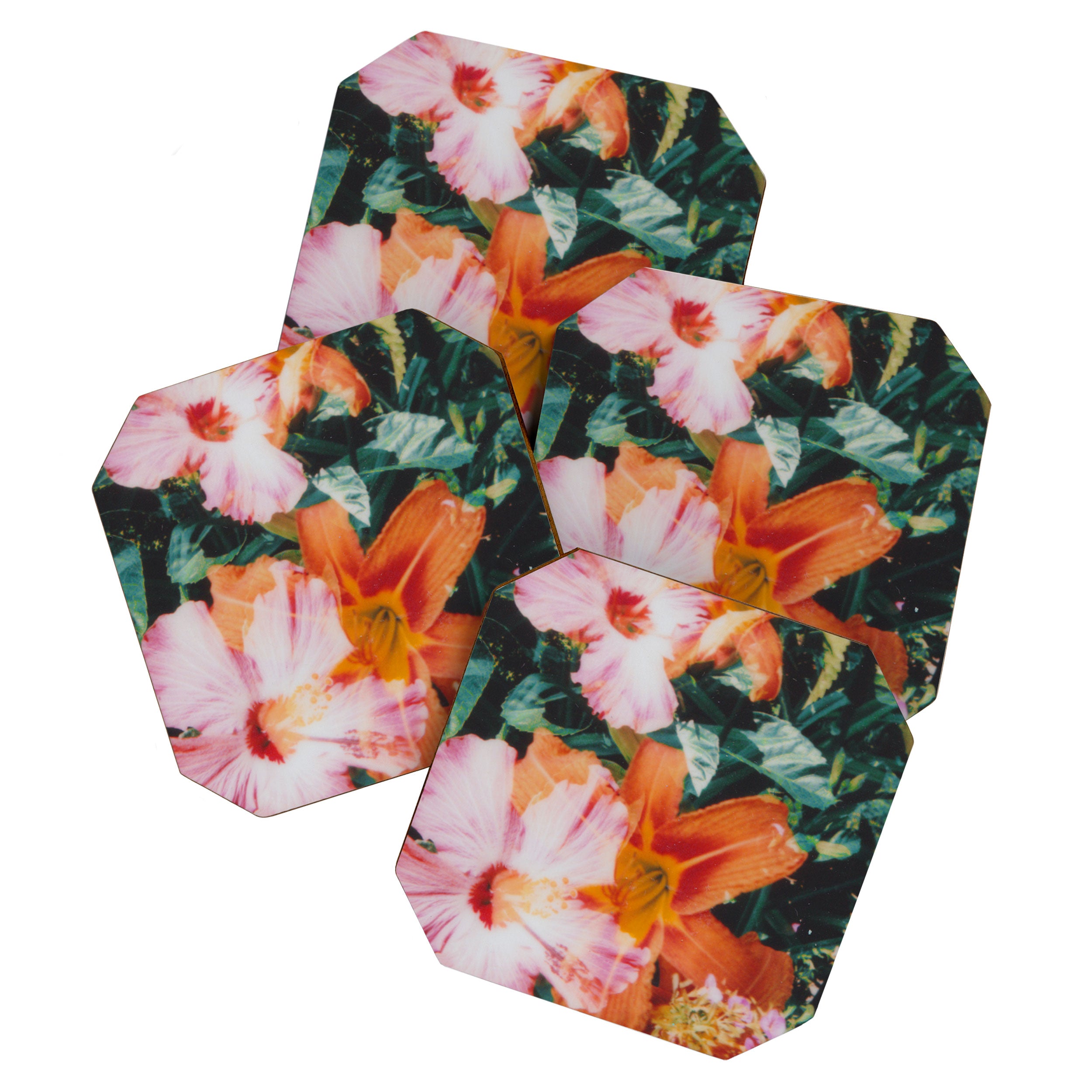 hibiscus lilly | double exposure Coaster Gallery Image 1