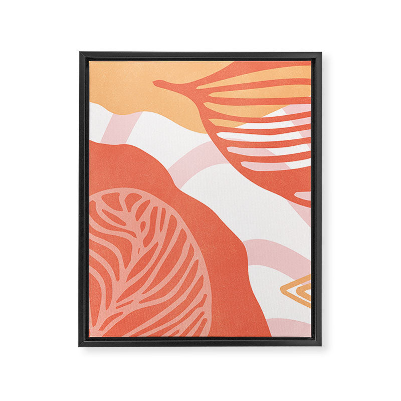just peachy, leaf abstraction Framed Canvas Print Gallery Image 8