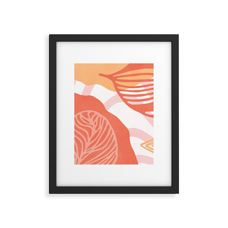 just peachy, leaf abstraction Framed Art Print Gallery Image 6