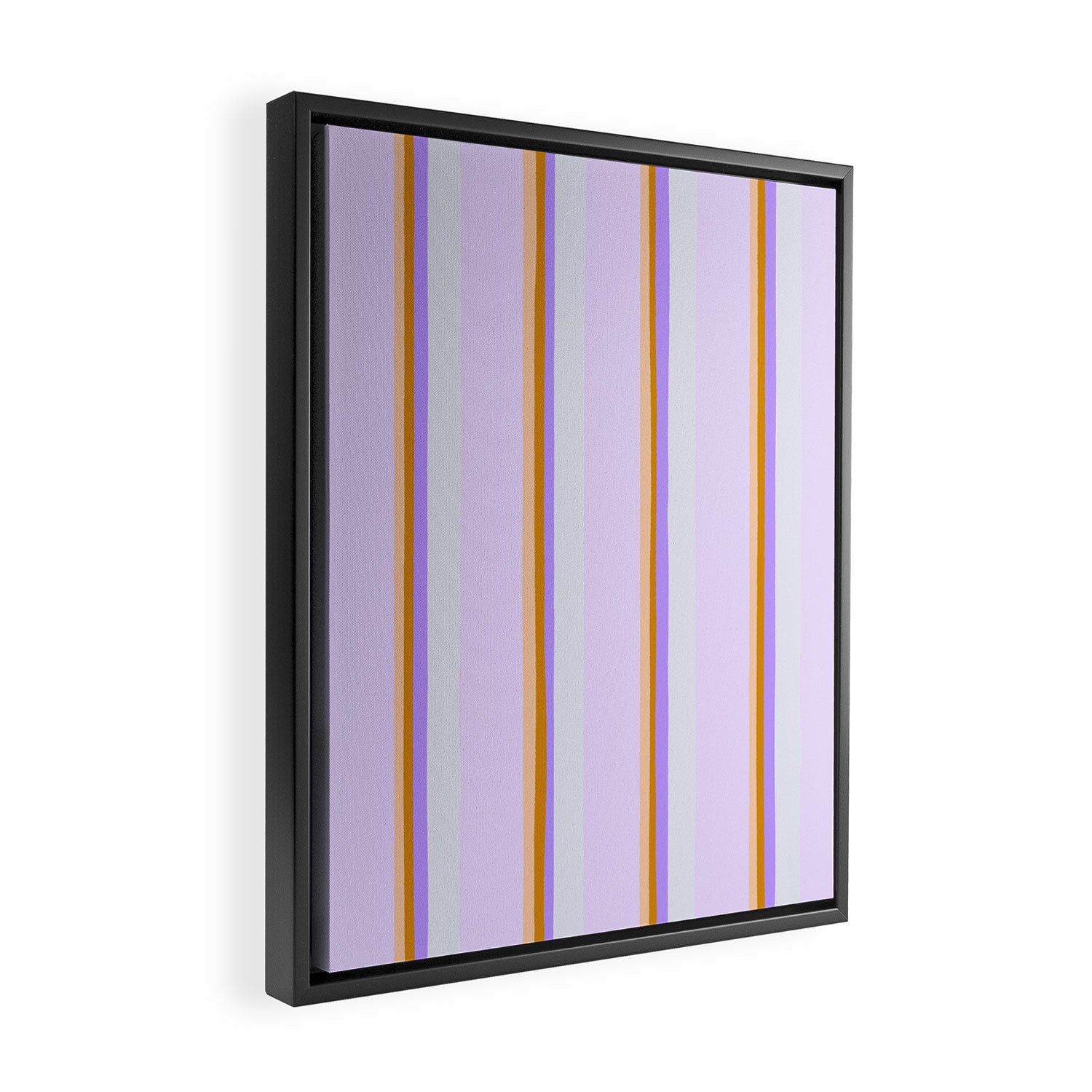 Lavender Pinstripes Framed Canvas Print Gallery Image 2