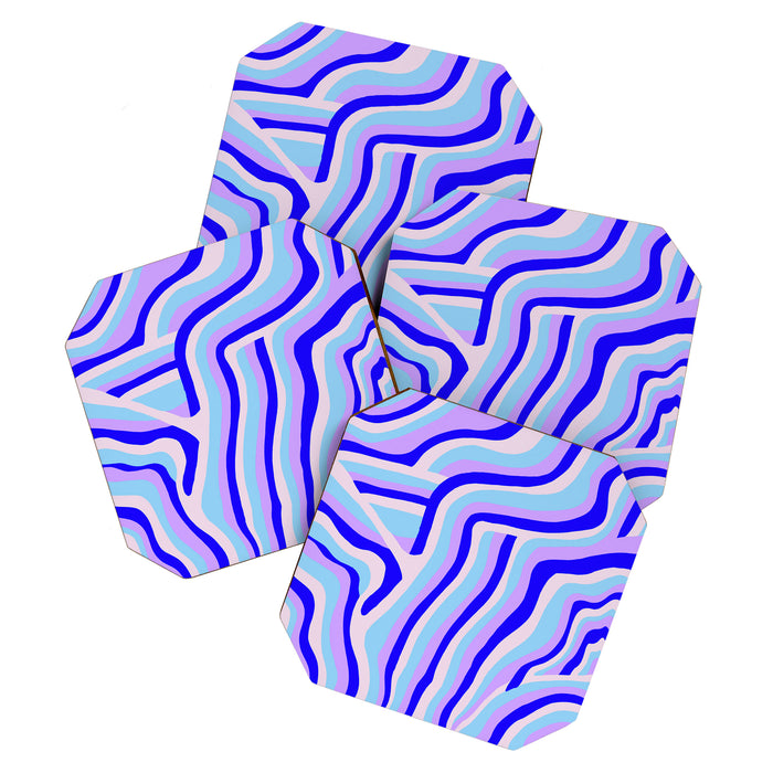 lavender zebra stripes Coaster Gallery Image 1