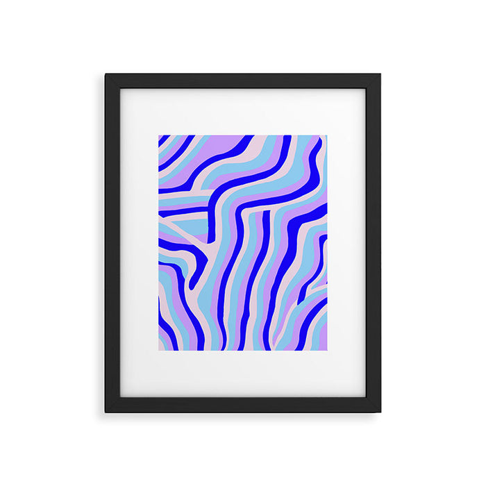 lavender zebra stripes Framed Art Print Gallery Image 1