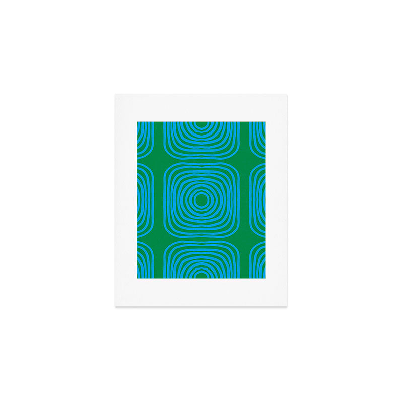 LISBOA, bright green & blue Art Print Gallery Image 1