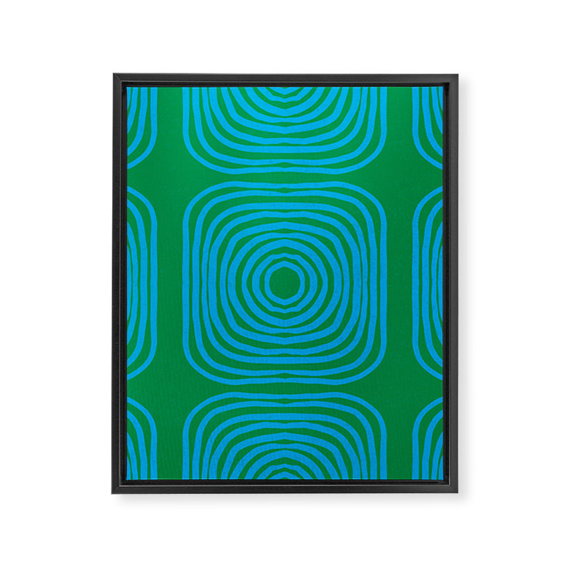 LISBOA, bright green & blue Framed Canvas Print Gallery Image 8
