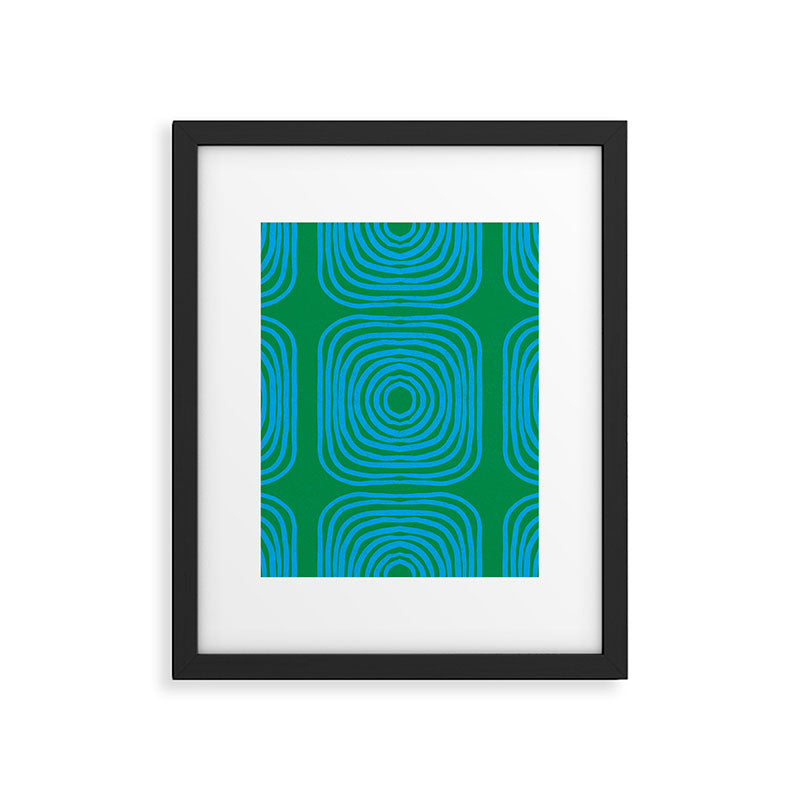 LISBOA, bright green & blue Framed Art Print Gallery Image 6
