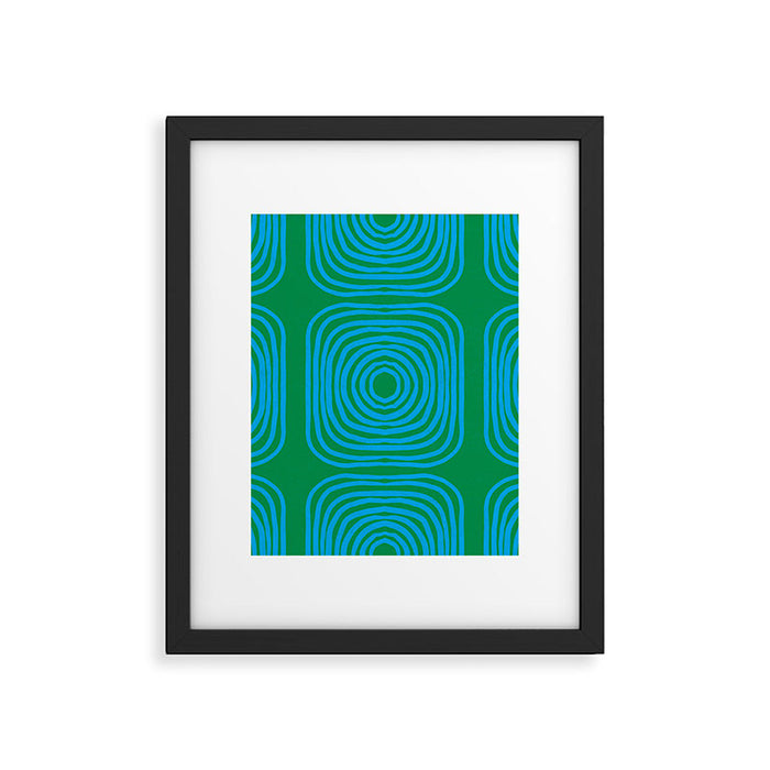 LISBOA, bright green & blue Framed Art Print Gallery Image 1