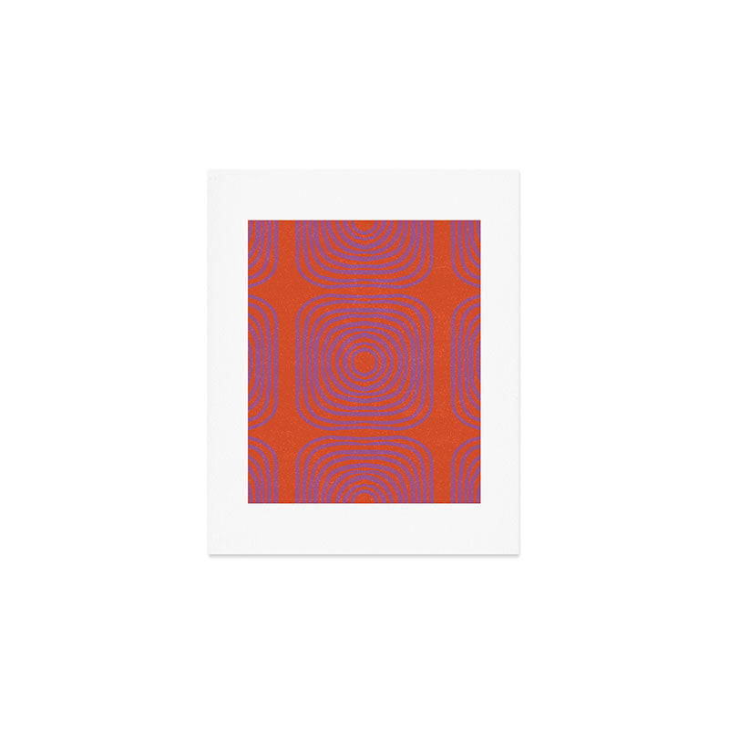 LISBOA, deep orange & plum Art Print Gallery Image 1